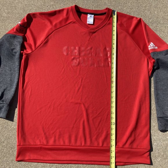Chicago Bulls Men's 2016 X-Mas adidas Throwback Pullover Sweatshirt - Red 2XL - Picture 8 of 11